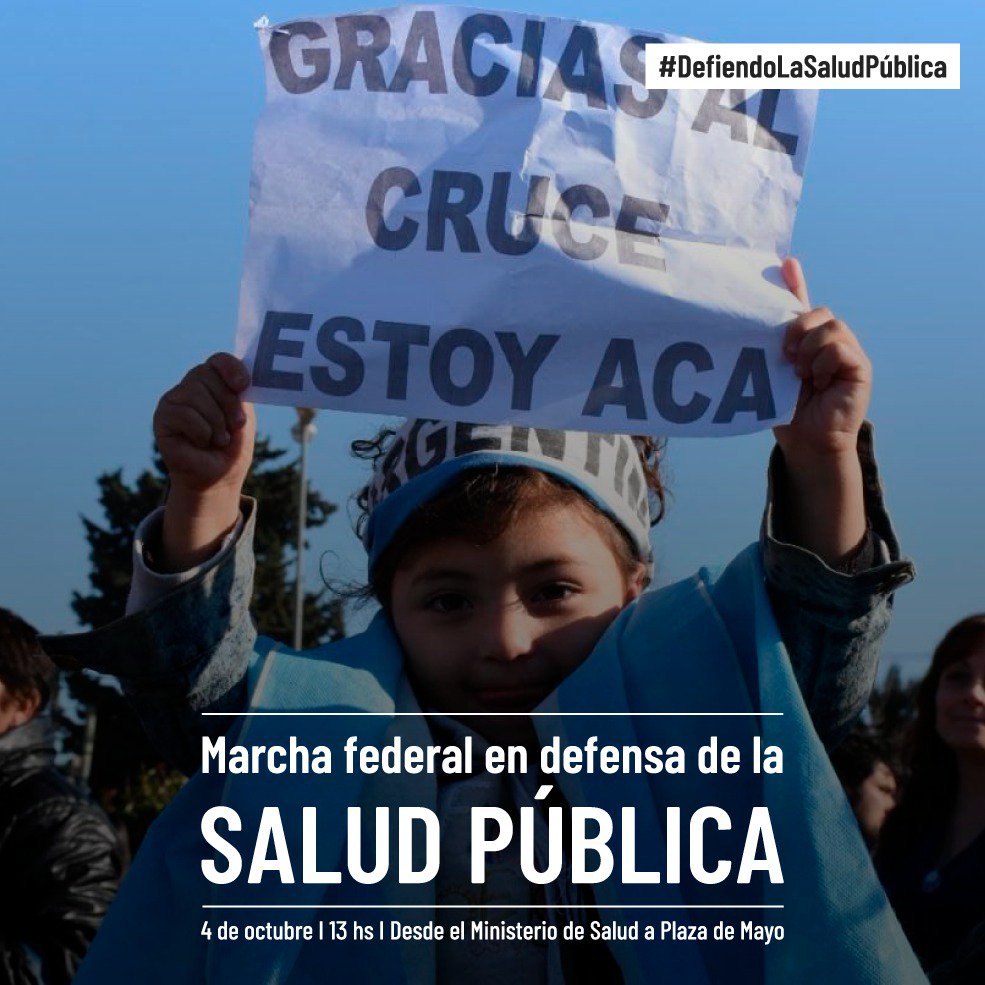 📢 El 4/10 marchamos en todo el país contra el ajuste en Salud, que afecta principalmente a lxs más vulnerables (niñ<a href="/s/">『S』</a>, adult@s mayores y personas con capacidades diferentes)
#DefiendoLaSaludPública
#MarchaFederalPorLaSalud