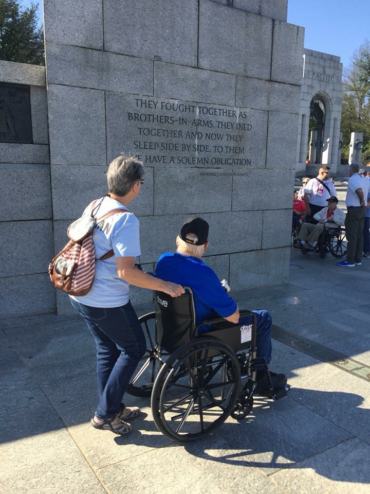 HonorFlightHou's tweet photo. Enjoying a beautiful day visiting the WWII Memorial! #honorflight #HFH #WWIIMemorial #WWIIVeterans #THankYouForYourService https://t.co/VYn8zK8qM3