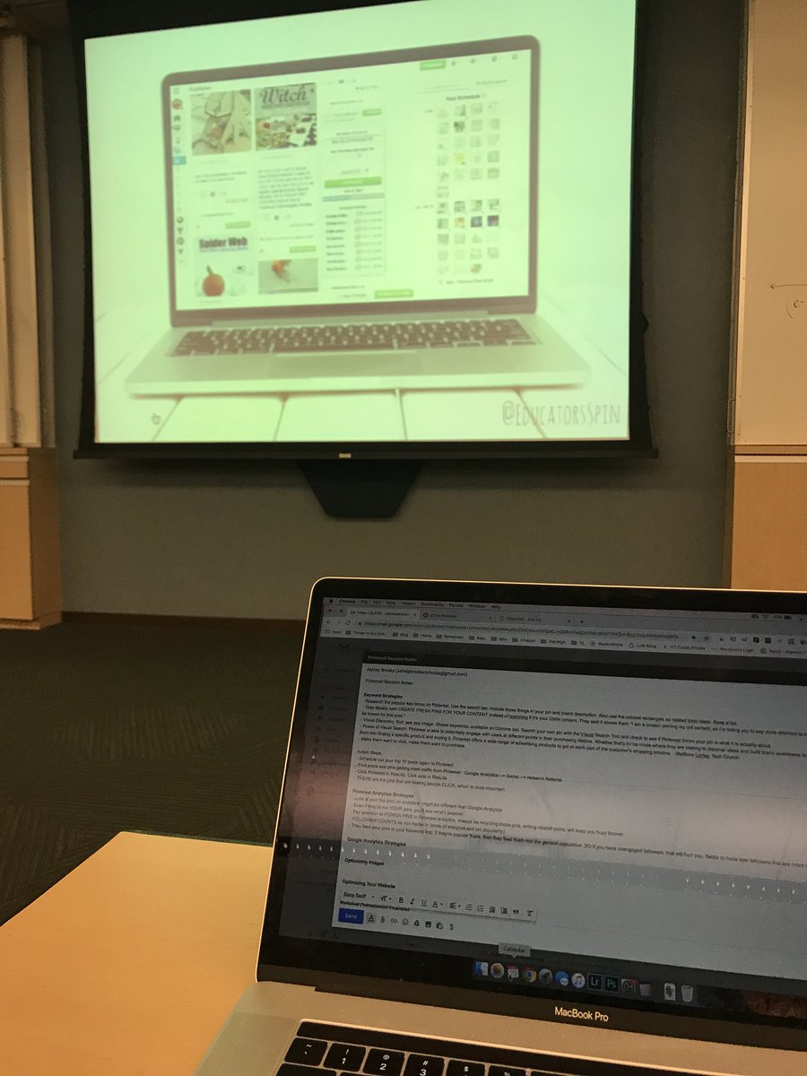ashleybnicholas's tweet photo. Awesome @pinterest session at @FLBlogCon! Thanks for the info, @EducatorsSpin! #FLBlogCon https://t.co/hL0zJAkMjk