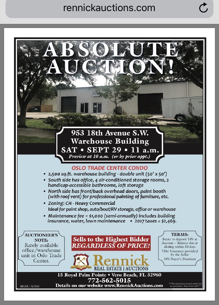 Ron Rennick Auctions Auctioning Fl Twitter