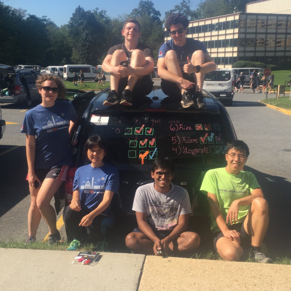 UMDLingRagnar's tweet photo. Van 1 done. Van 2 on track to finish early! *Who do you think that will win #RagnarDC? #lingnar #lingnar2018 https://t.co/K76ltDsAuG