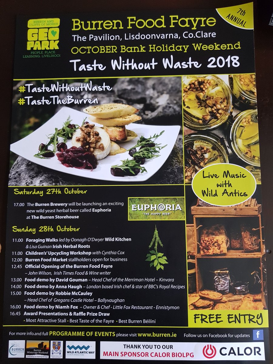 MaryBallinsheen's tweet photo. #BURRENFOODFAYRE
#OctoberBankHolidayWeekend
#TasteWithoutWaste 2018
The Pavilion #lisdoonvarna
#burren https://t.co/4l3cNOIVhC