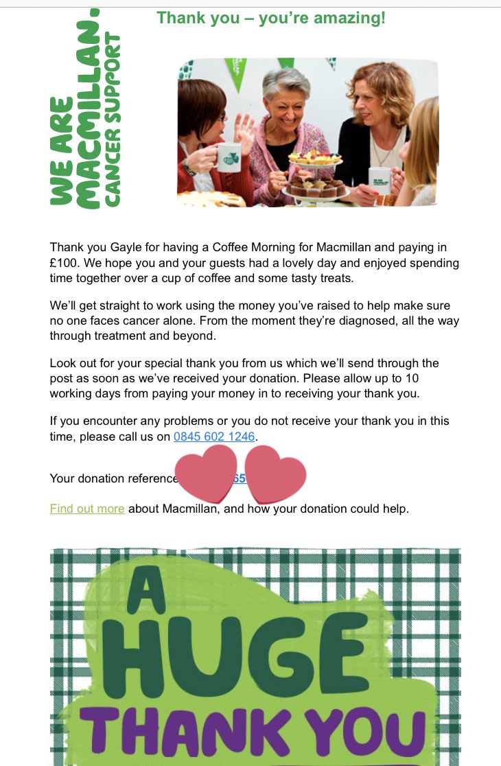 gcwFFF's tweet photo. Thank you #valuemaker you are all amazing 😊 @macmillancoffee @macmillancancer https://t.co/z5JEqGxKqz