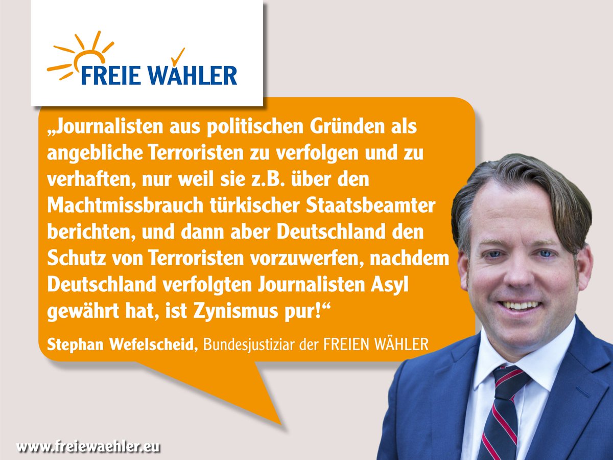 FREIEWAEHLER_BV's tweet photo. Der Staatsbesuch des türkischen Präsidenten #ErdoganInBerlin schlägt hohe Wellen. Von einem Neustart der Beziehungen zu Deutschland ist nichts zu spüren.
Lesen Sie hierzu auch die Pressemitteilung unserer Europaabgeordneten @UliMuellerMdEP: https://t.co/gflRru8Jun https://t.co/HT95UxC09Y
