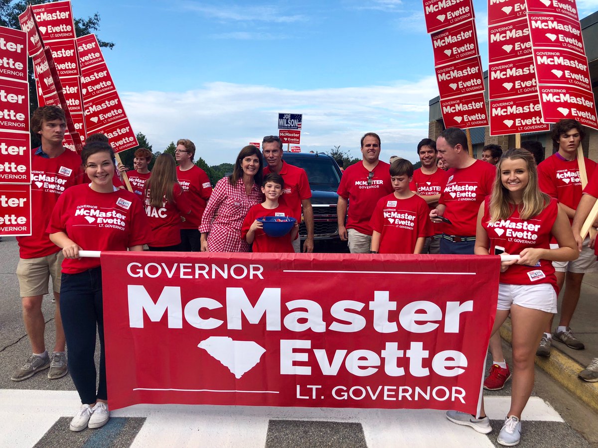 PamelaEvette's tweet photo. Phenomenal morning at the Irmo Okra Strut parade! Wonderful to see so many enthusiastic young people getting involved. It's never too early to start teaching our children about their civic duties & our conservative values. #SCRepublicans #BabiesBackHenryMac #McMasterEvette https://t.co/3o1VnByGuM
