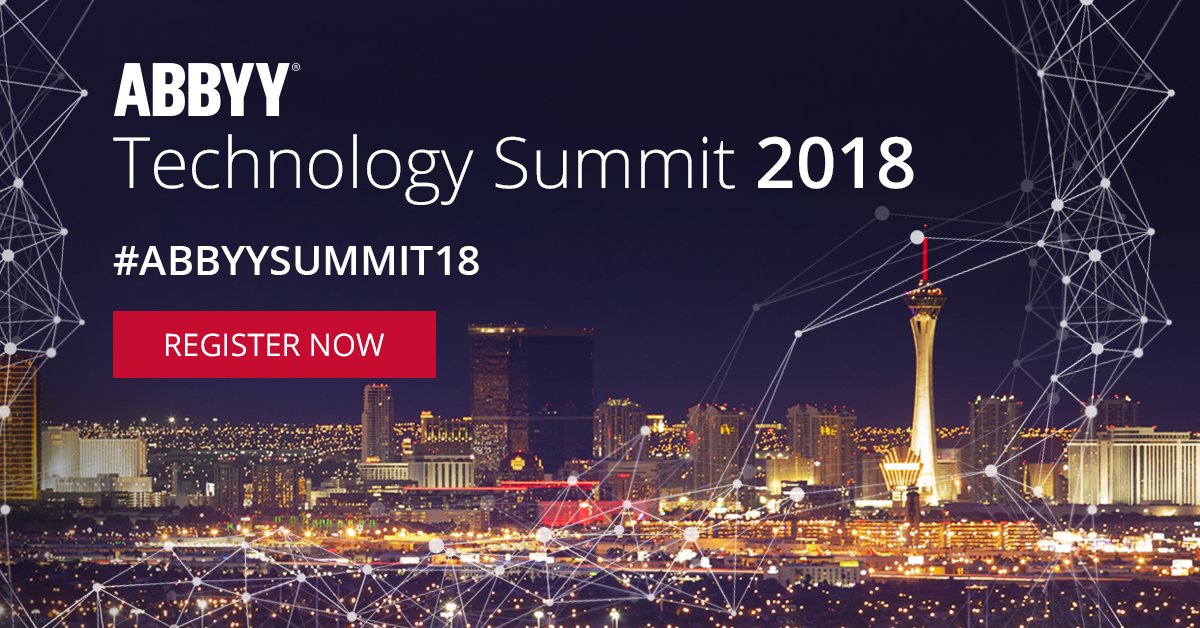 #ABBYYSummit18, Register Today and Reserve a Technical 1-on-1 with our Technology Experts! #digital #transformation #AI #Content #Intelligence abbyytechnologysummit.com