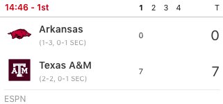 SBNation's tweet photo. Welcome to College Football S- anddddddd Texas A&amp;M already scored https://t.co/cyJ3o7bqOS