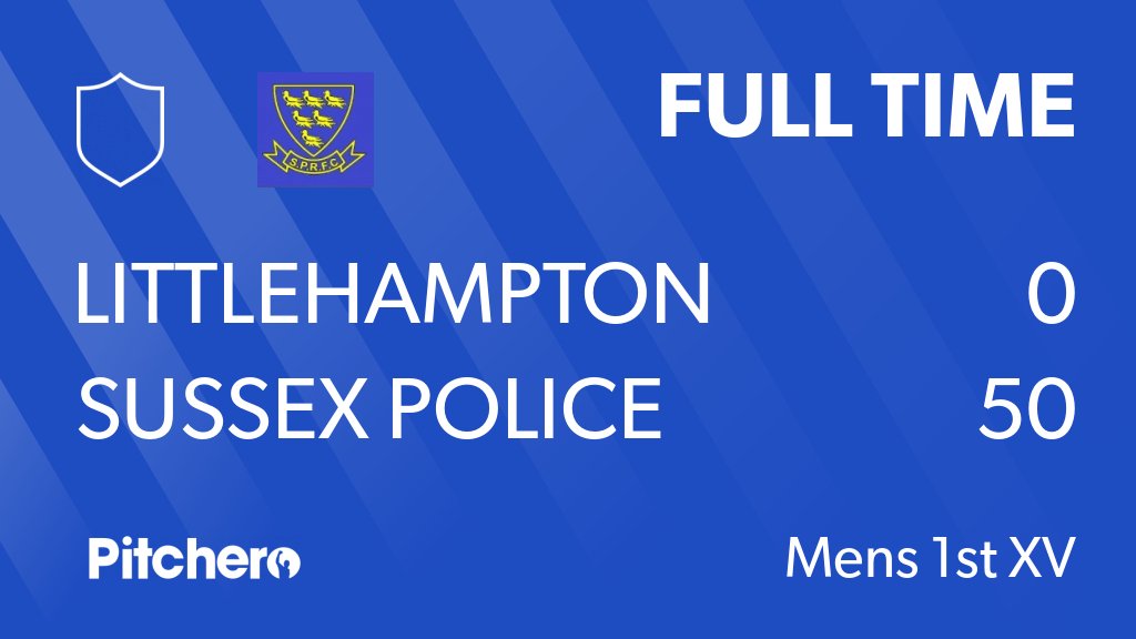 SussexPoliceRFC's tweet image. FULL TIME: Littlehampton 0 - 50 Sussex Police
#LITSUS #Pitchero
pitchero.com/clubs/sussexpo…