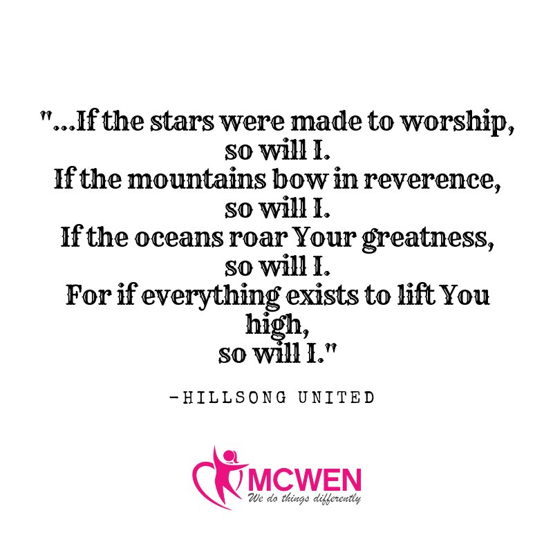 MCWE_Network's tweet image. One of our favorite songs to worship to is "So Will I" by Hillsong United. What's your favorite? #WeekendFlow
