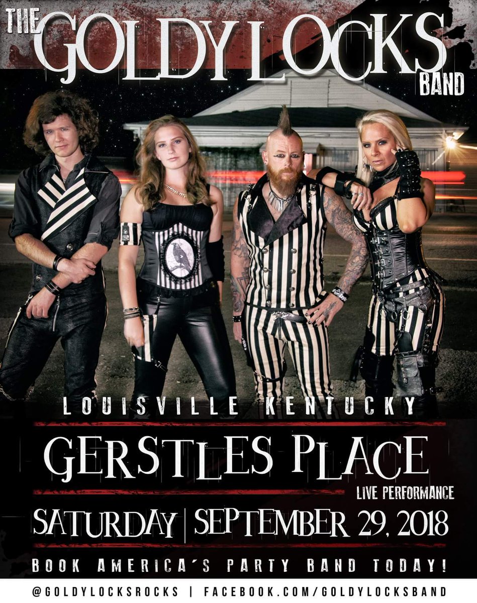Goldylocksrocks's tweet photo. @GerstlesPlace1 TONIGHT!!!! #LouisvilleKY!

It gets pretty out of hand! Come early to chill and stay till it gets CRA CRA!!!!
#GoldylockSBand in the house!!!!!!🤘

 #GoldyLocks #GoldyKnows #RodSaylor #RodSaylorDrummer #KevinCorbo #JessLaCoy #Gerstles #GerstlesPlace https://t.co/jXFZZsiRVO