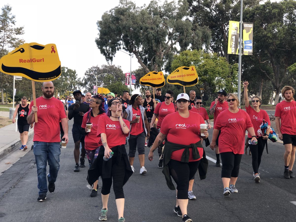 Catherineofmars's tweet photo. Just finished up the #aidswalk with my lovely coworkers. @Real__Gurl https://t.co/0rsnlrRw3R
