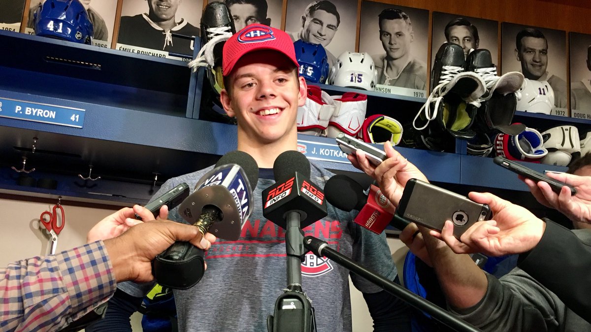HabsHappy's tweet photo. Congrats on starting the 2018-2019 season within #Habs alignment at the tender age of 18 ..one huge accomplishment. Continue to impress young man. #GoHabsGo #KK #Kothka #JKo #JesKo #DoubleK #2KO #KidKot @CanadiensMTL @taikinajalka⁩ https://t.co/okV46ImjkK