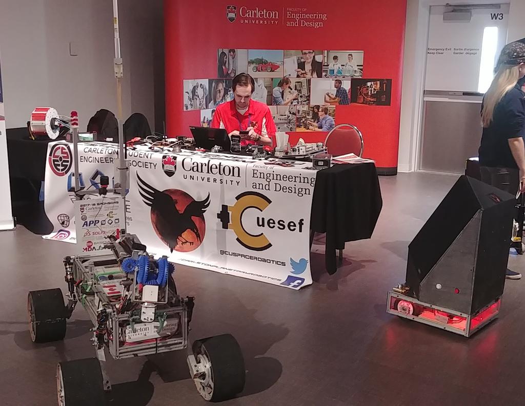 CUSpaceRobotics's tweet image. We're at maker fair Ottawa! Come out and meet Waldo, DJ Roomba, and a whole bunch of cool things!
