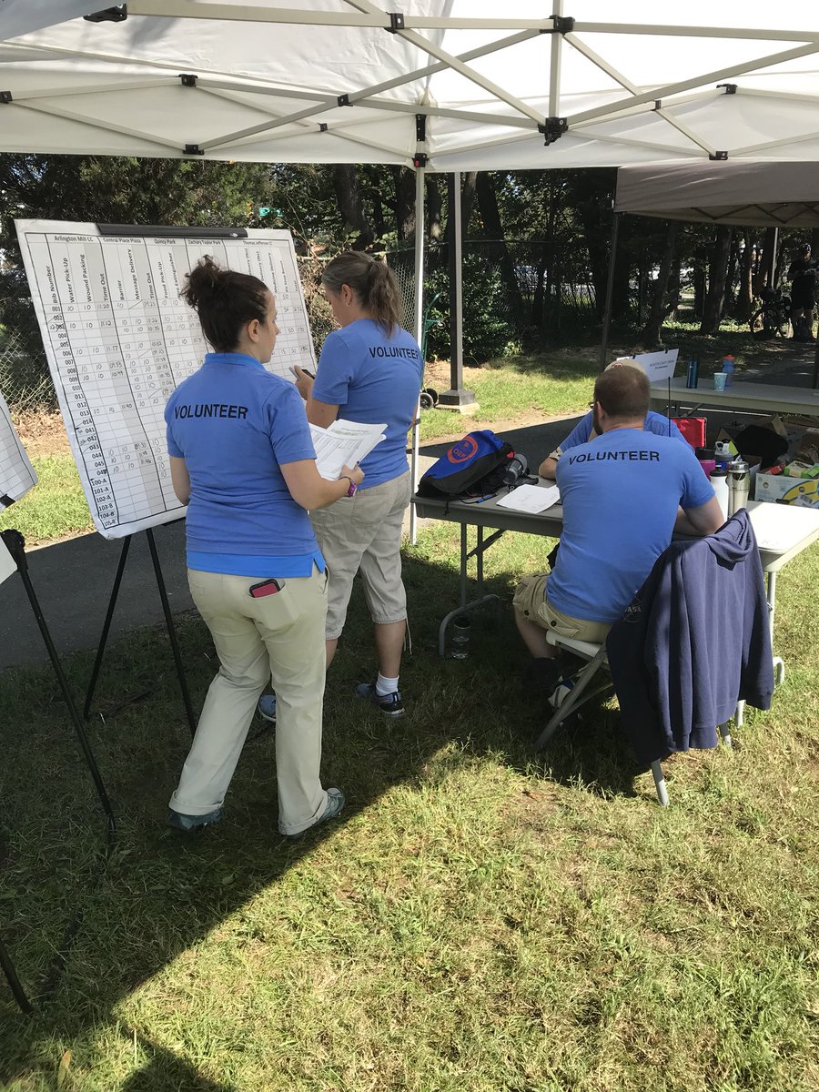 BikeArlington's tweet photo. The finish line is crowded and bikes are fully loaded. Weigh-ins and scoring are happening now. Winners to be announced at approx 2pm! Thank you @BikeneticFC and volunteers for counting! #DRTArlington @ReadyArlington #ArlingtonBikes #bikedc #ARLPrep2018 #NATLPrep https://t.co/tEOrjGfJk5