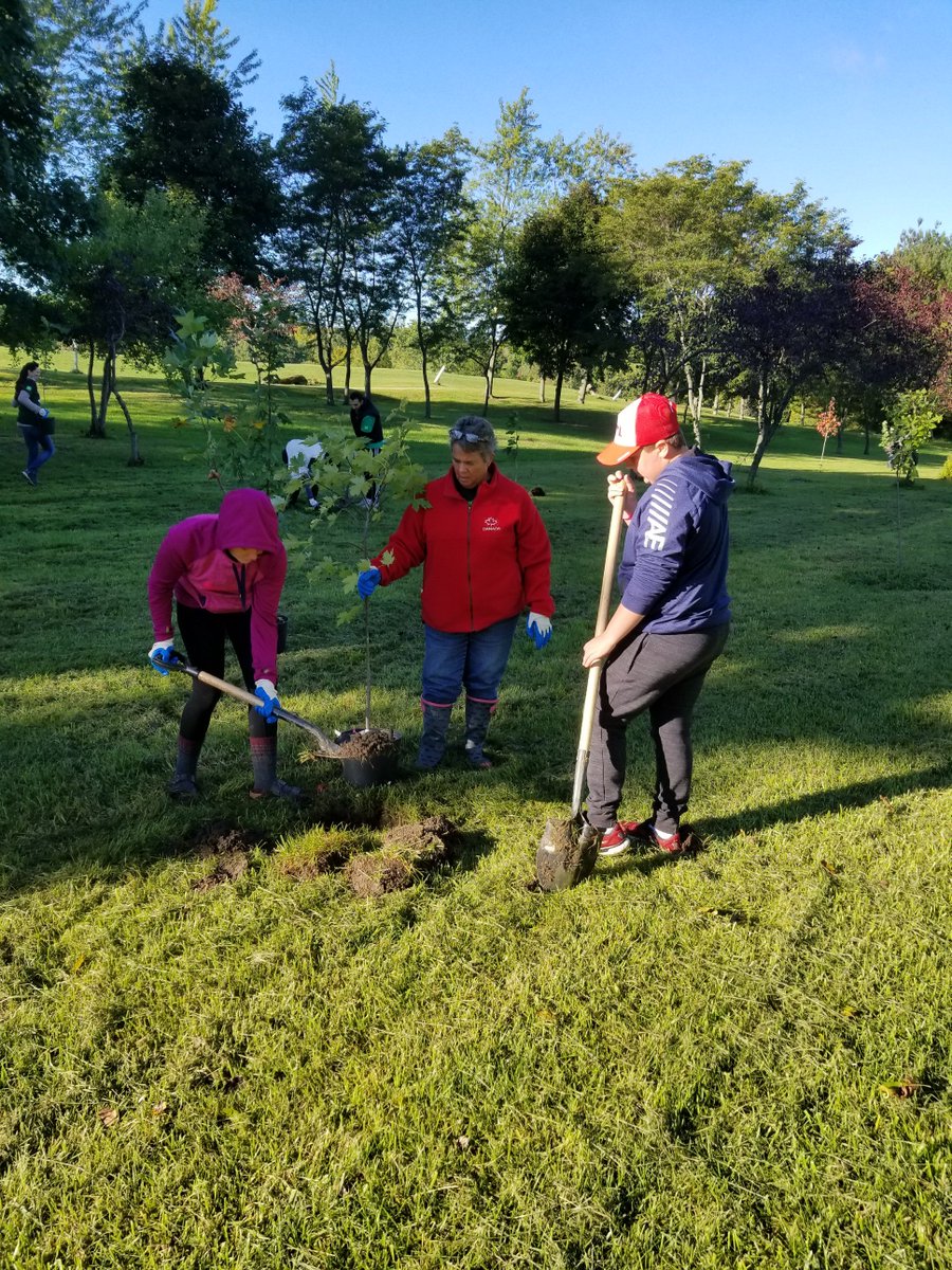 stclairregionca's tweet photo. Another successful #TDTreeDay! This was our first event in @LambtonShores & we planted 104 trees in short order. We even put @MayorWeber to work! Thanks to our TD volunteers and the many highschool students who came out. It was a great sunny, fall day :) https://t.co/YImc1snBXQ