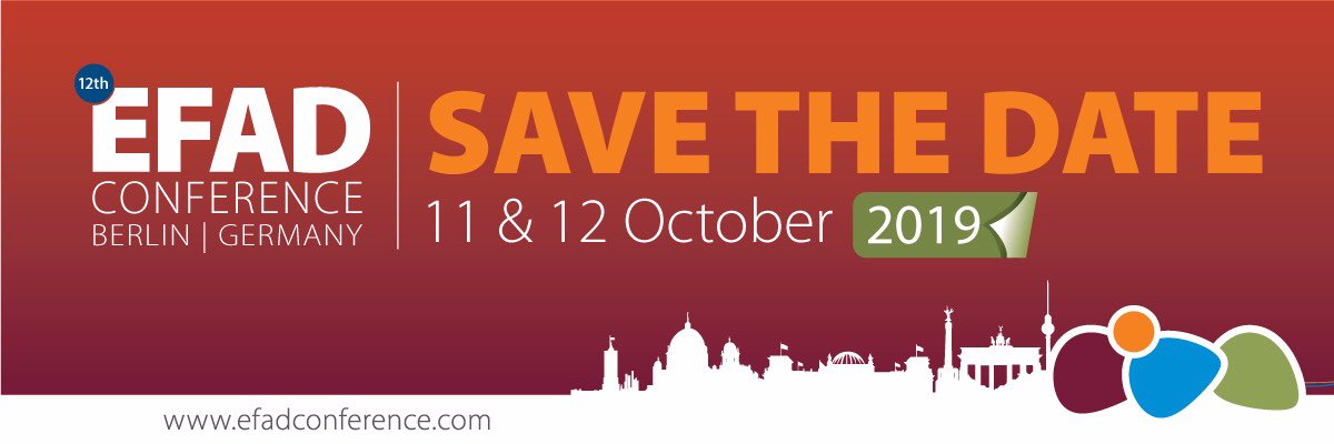 efad_org's tweet photo. Inspired @ #EFAD2018? See you next year in Berlin! @efad_org Suggestions for topics? Send an email to secretariat@efad.org https://t.co/oKQPo5eB5k