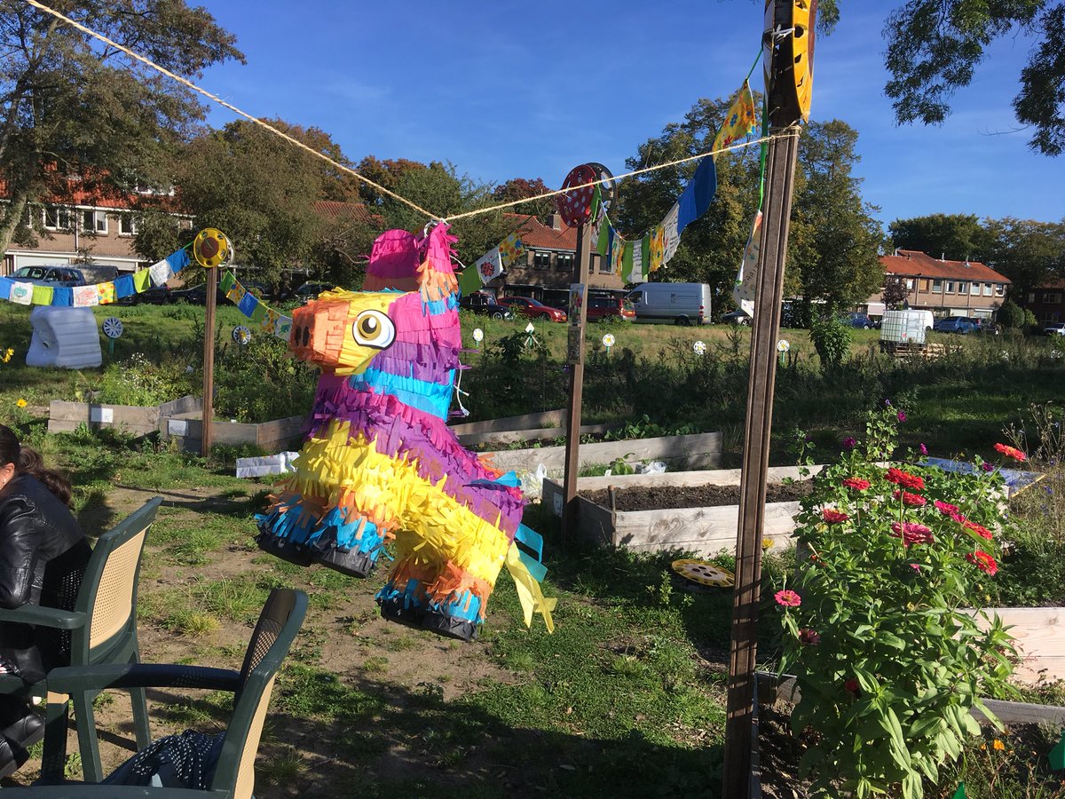 JongerenNoord's tweet photo. Jongerenwerk op bezoek in de mooie #Robiniatuin #Hsum Noordoost. Aardappel jeu de boules, wortel en radijs happen en een vegetarische BBQ verzorgen voor de vrijwilligers van de tuin. https://t.co/yj6pOigXd9