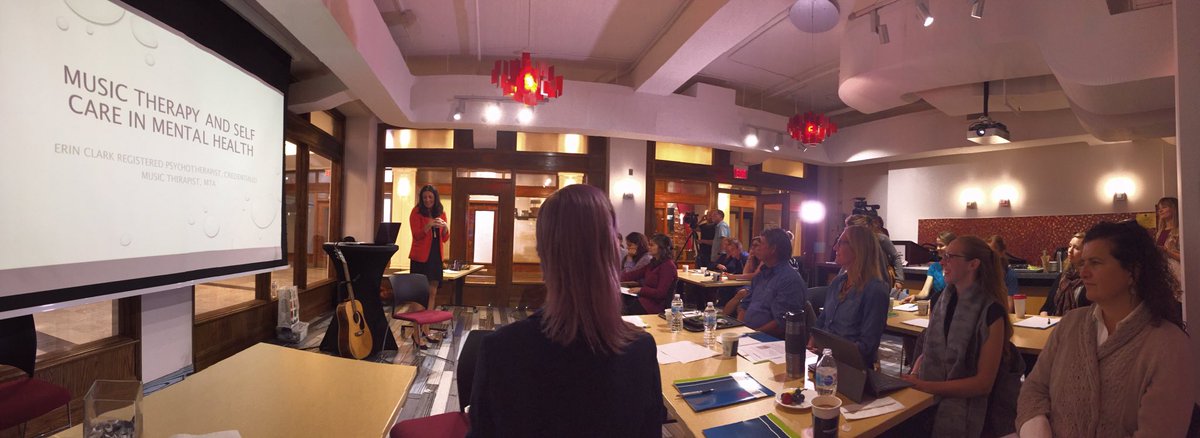 OmtaVolunteer's tweet photo. What a great workshop @ONmusictherapy! I got to learn so much about using music with various #SelfCare techniques/tools and I can’t wait for the next one! #ContinuingEducation https://t.co/jdBB8mnZWn