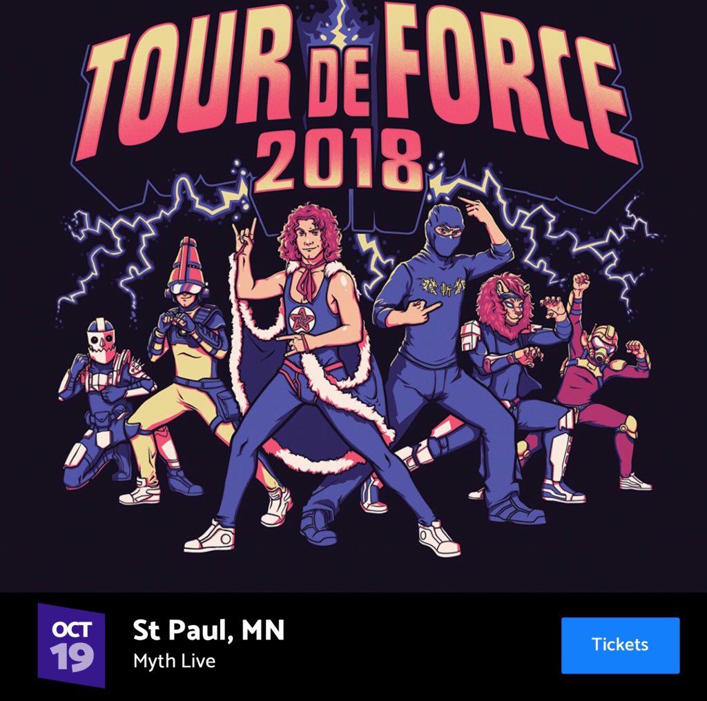 ninjasexparty's tweet photo. TICKETS STILL AVAILABLE for our last 2018 show, Oct 19 in St. Paul, MN!! They’re almost gone, come get em!! https://t.co/gmXHe43qJu https://t.co/sBnqYqauJX