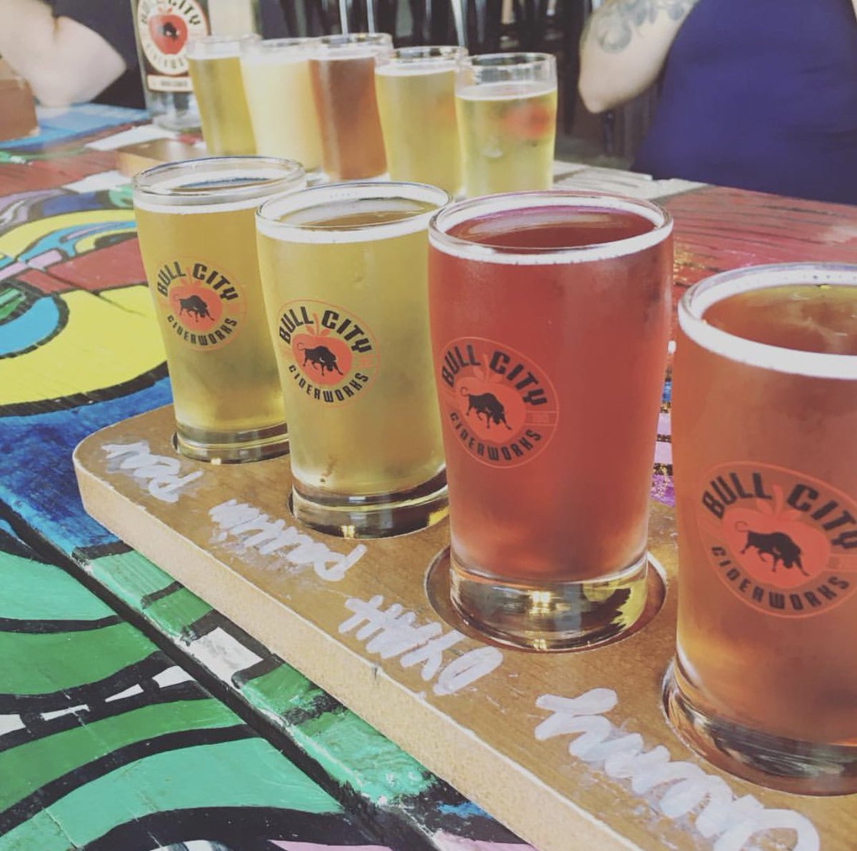 bullcitycidery's tweet photo. Happy Ciderday! Over a dozen BCC Ciders on tap &amp; we’re breaking out Hot Mulled Cider on SUNDAY in Durham ☕️

LEXINGTON OPEN 1-5pm &amp; more hours coming very soon!! TOURS at 3pm &amp; 3:30pm 🍻

📸 pamelitas #drinkthebull 
#differentisdelicious
#bullcityciderworks
#ciderbar
#cider https://t.co/b0RRDPnWQz