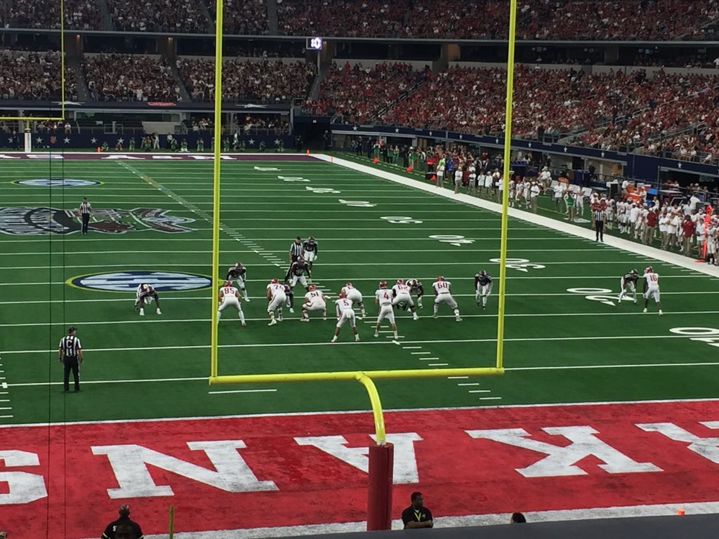 KristiCowboy's tweet image. So thrilled to be at @ATTStadium watching @AggieFootball with my favorite “fish” (freshman) @AggieCorps , my cousin Parker, and family for Texas A&amp;amp;M vs Arkansas.   Gig ‘em Aggies!!!