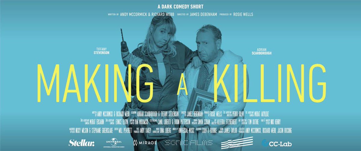 RTscripts's tweet image. Our latest short film 'Making A Killing.' 
Starring Tiff Stevenson and Adrian Scarborough, directed by James Debenham and produced by Rosie Wells.
