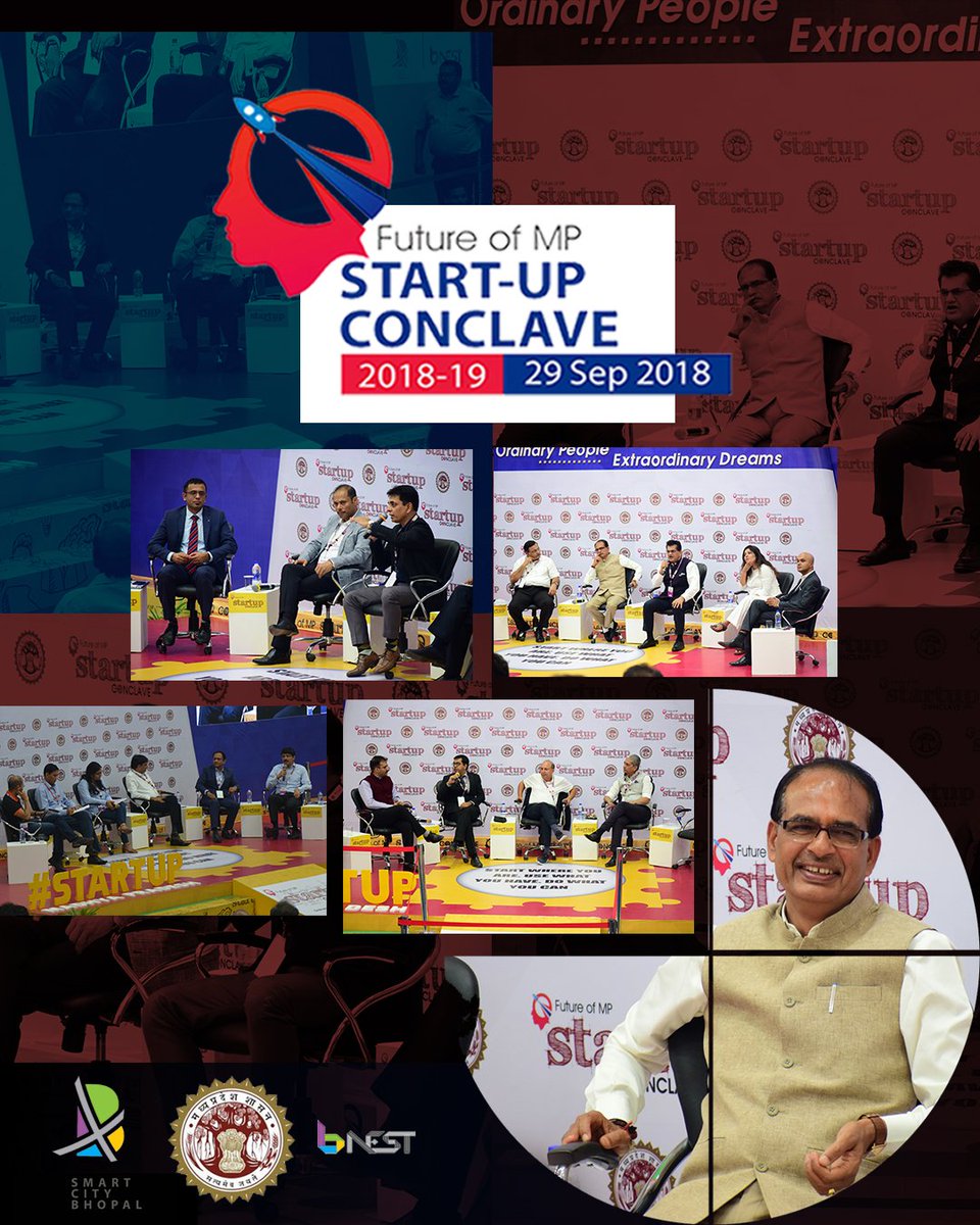 bnestbpl's tweet photo. The inaugural chapter of the Future of MP: Startup Conclave comes to an end today. The honorable CM Shivraj Singh Chouhan presented the roadmap for the state to reach the greatest height of prosperity. @ChouhanShivraj #FutureofMP #MPStartupConclave18 https://t.co/qBntO4KHtU