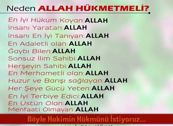 Neden Allah Hükmetmeli??  Allahın Dünyasında Allah'ın Dediği Olmalı.  Peki neden Allah'ın emrettiği olmalı?  HerAnDavet HerkesDavetçi #HerkesDavetçi