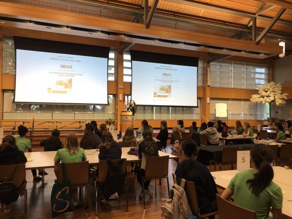 protohack's tweet photo. With over $2M in funding... we’re so proud to have Valerie Song of @AVASmartGarden on stage at @Crofton_House x @protohack #GreenPlanetChallenge https://t.co/l59vcOFuKx