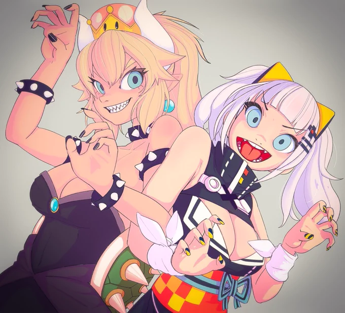 Bowsette &amp; Luna Kaguya
#クッパ姫 #bowserette #輝夜月 