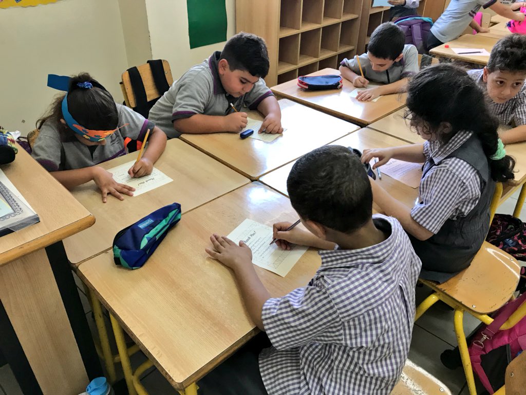 Today, grade 2 “C” learners wrote a thank you letter to their parents. #Independent #CreativeWriters @DawhaHighSchool