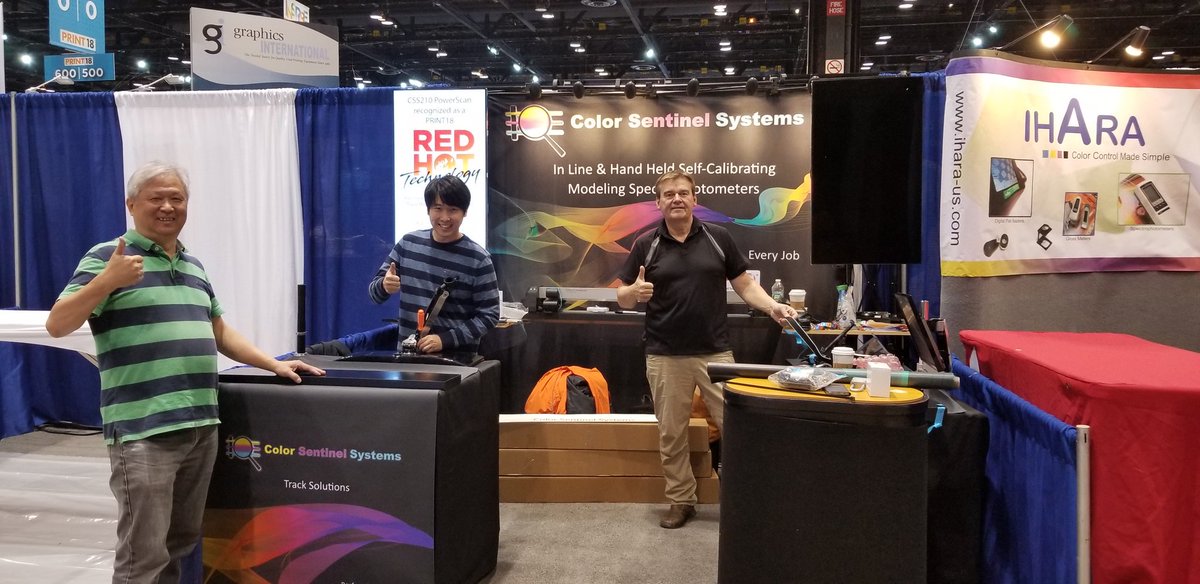 SentinelColor's tweet image. #print18 Color Sentinel Systems getting read! Booth 223 Red Hot Technology!