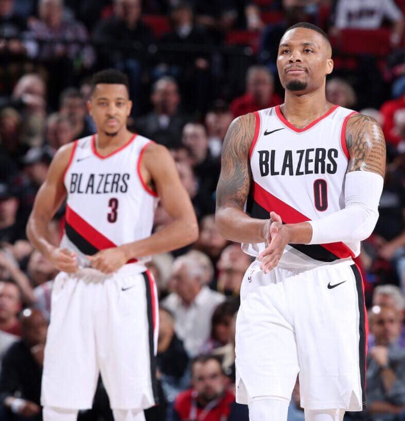 Blazer_Gang's tweet photo. @trailblazers game starts in 10 minutes on @NBCSNorthwest #timetowork #letsgetit #bestbackcourtduo https://t.co/8VvTYTU1GN