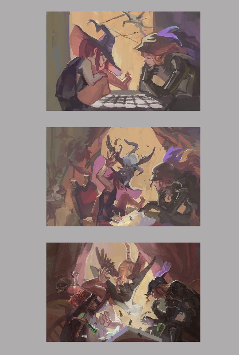 the work in progress shots for this piece look like a timelapse, haha. 