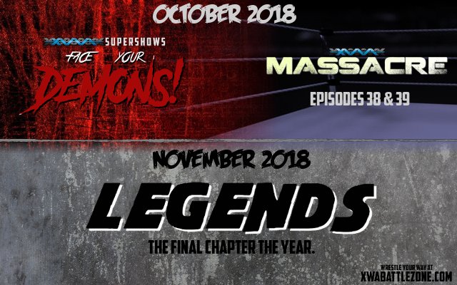 Hello! Opt-in threads for the last cards of the year! #LegendsSeason is here- be part of it!

XWA Face Your Demons (OCT Supershow) OPT-IN: xwabattlezone.com/XWA/viewtopic.…

#XWAMassacre 38 &amp; 39 OPT-IN: xwabattlezone.com/XWA/viewtopic.…

#XWALegends OPT-IN (NOV Supershow): xwabattlezone.com/XWA/viewtopic.…