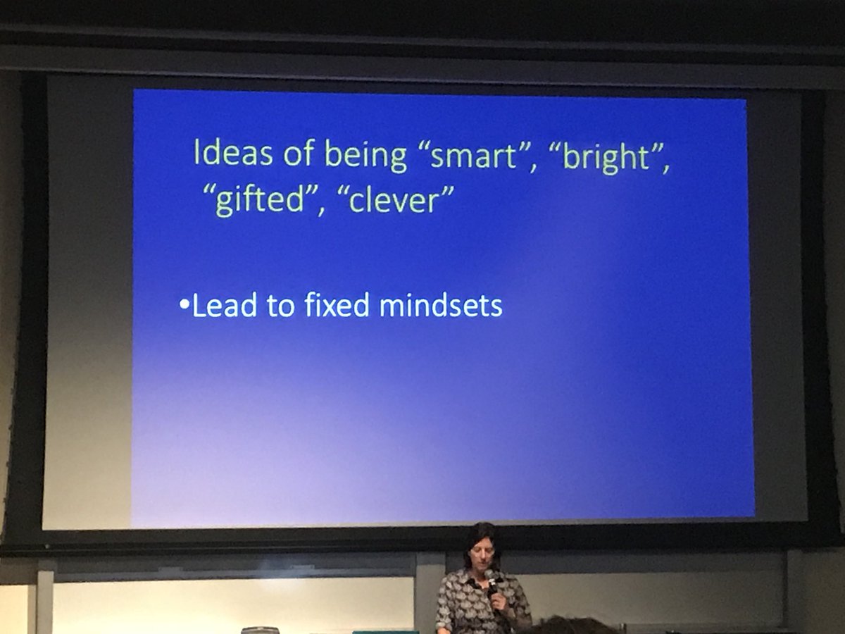 AlishaZare's tweet photo. Finally got to see @joboaler speak after many years of following her work! No longer just about the praise we give to foster #growthmindset but rich tasks to let Ss struggle and identify as mathematicians! @YouCubedOrg @KCImaths @krausecenter @SunnyvaleSD #GoogleKCI #MTBoS https://t.co/tpmoVZ2QhY