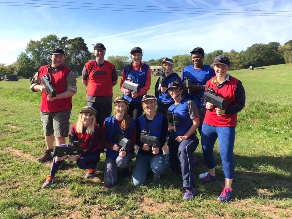 StellaHoneyPT's tweet photo. What happens when the @StrokeGRH therapy team are not at work... great day for a battle @Battlesportsltd #teamwork #teamstroke #notjustcolleagues #workhardplayhard https://t.co/77sTENvlzu
