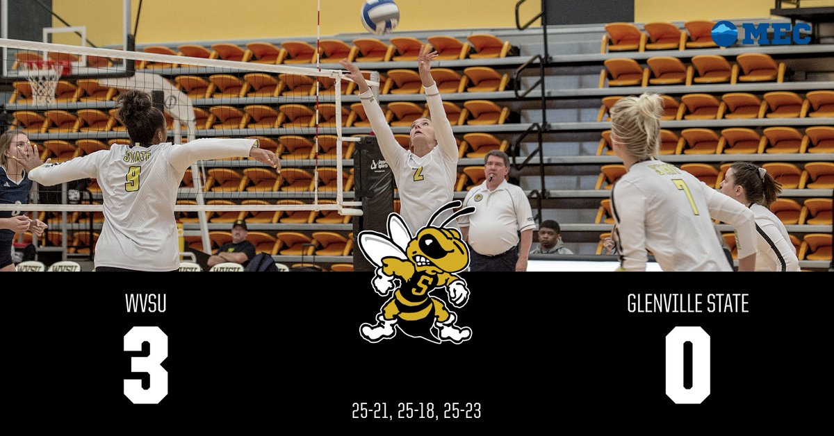 WVSU_GoJackets's tweet image. Gabrielle Bullock and Devon Putnam had nine kills each and Tabi Pontious finished with 36 assists as WVSU defeated Glenville State 3-0 in Saturday volleyball action  in Institute.
The Yellow Jackets improve to 14-5 overall and 2-1 in conference play.