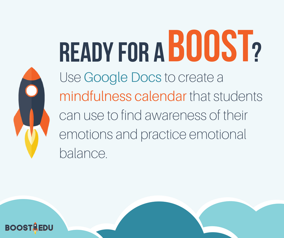 Boost_EDU's tweet photo. BoostEDU #TechTip! Learn how to use Google Docs to create a mindfulness calendar --> https://t.co/7LBuhkbWWR
#edtech #edtechchat #boostedu #googleedu #gsuiteedu @meagan_e_kelly https://t.co/x7HoLUCa6U