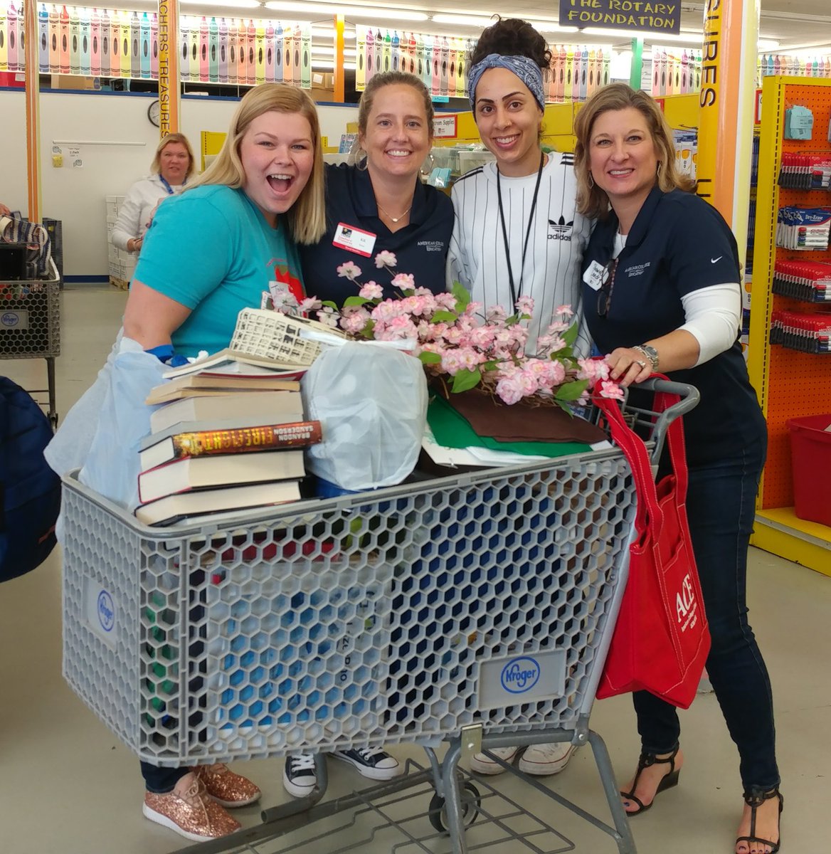 @ACEedu partners with @TTindy to help teachers like this one stock her classroom with much needed supplies!  #freeschoolsupplies #volunteering