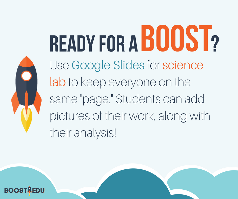 Boost_EDU's tweet photo. BoostEDU #TechTip! Learn how to use Google Slides in Science from @MsVenturino --> https://t.co/wlJcnXXwj8
#edtech #edtechchat #boostedu #googleedu #gsuiteedu https://t.co/KsvlvqLGxV