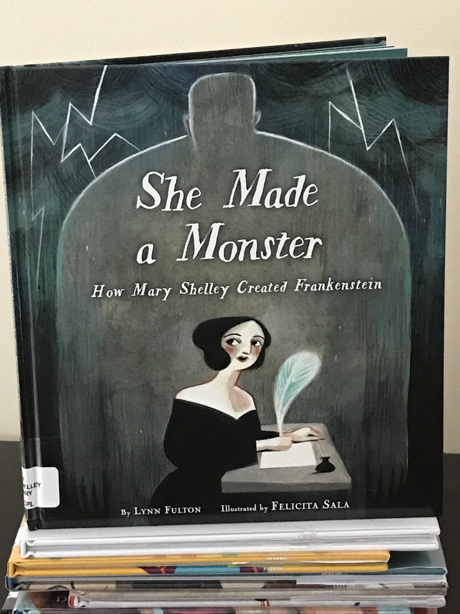 laura_renauld's tweet photo. Gothic art depicts the weather and wild imagination of Mary Shelley as she incorporates her memories and role as a woman writer into the story that would become a classic: Frankenstein.  #LynnFulton @FelicitaSala #kidlit2018 #PB #bookaday #kidlit #kidlitart #amreading https://t.co/ikJ3G7WShE