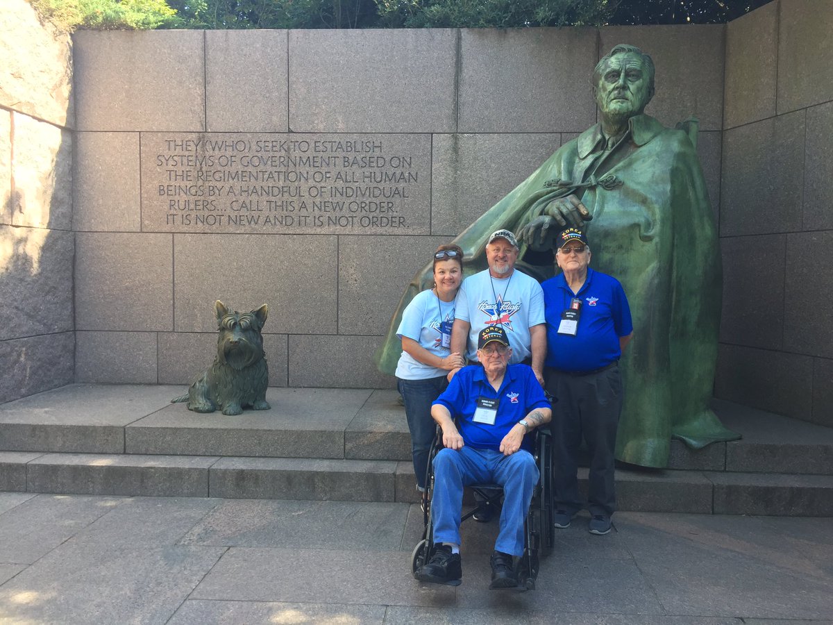 HonorFlightHou's tweet photo. Just a few of our Amazing Veterans and guardians at FDR Memorial! #honorflight #HFH #washingtondc #WWIIVeterans #ThankYouForYourService https://t.co/wf9cRFiLGI