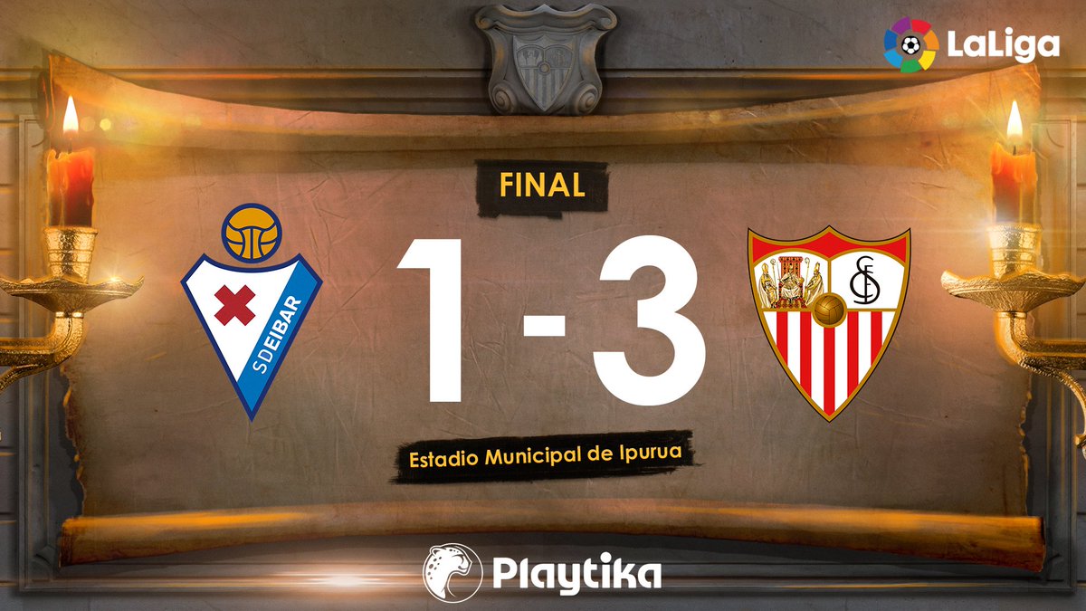 Tres goles y tres puntos más en Ipurua. Victoria dedicada a nuestros guardianes que han sufrido esta tarde el percance en la grada. ¡Pronta recuperación! 

#EibarSevillaFC
#vamosmisevilla
#LuchaPorLoQueAmas 💪❤️