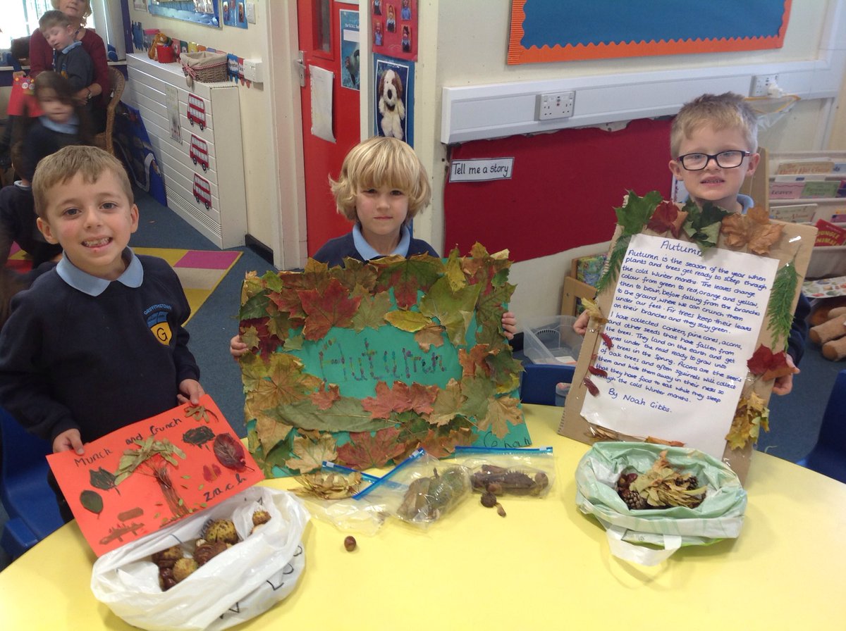 Griff_Reception's tweet image. Zach, Senan and Noah showed us some fantastic signs of Autumn. Well done boys! 🍁