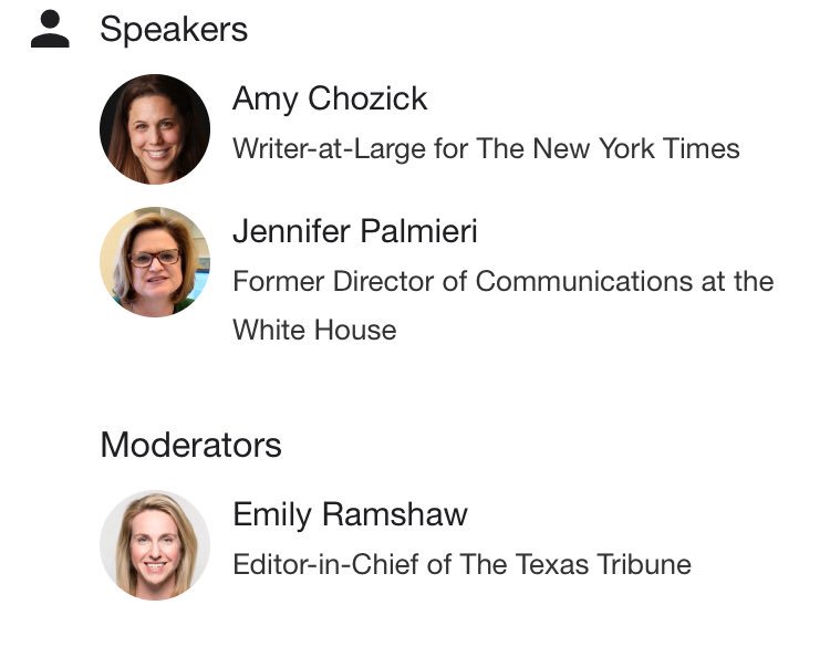 amacune's tweet photo. Sitting in on a convo about Jennifer Palmieri’s book, Dear Madam President #TribFest18 https://t.co/mLRuJLTkOZ