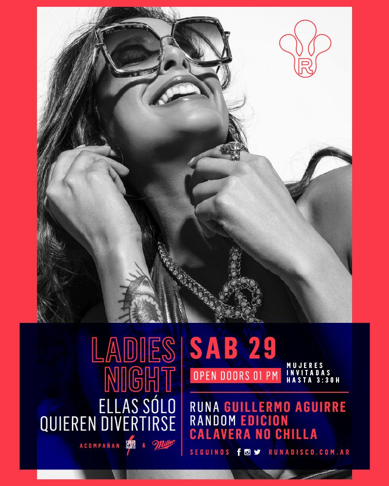 CamiTegeda's tweet photo. Sábadito de @RunaDisco 💥
➡️Ellas free hasta las 3.30 💄👠
➡️En la pista del fondo una nueva edición de CNC (💀 no chilla)
Tus noches en el mejor lugarrrrr🤙 #10Años #RunaDisco #RandomClub #EnamorateDeLaNoche https://t.co/g9NvMzkWuk
