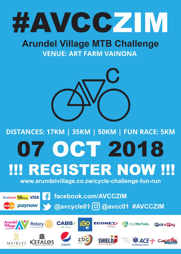 solarbae_zw's tweet photo. I was on Good Morning Zimbabwe yesterday to talk about #AVCCZIM Arundel Village #MTB Cycle Challenge 🚴♀️ 🚴 🚴♀️ taking place on Sunday 7 Oct 2018, Come to Arundel Village Shopping Centre to REGISTER & Get a Goody Bag only from Mon 1 Oct to Fri 5 Oct https://t.co/DlfrN28NDg
