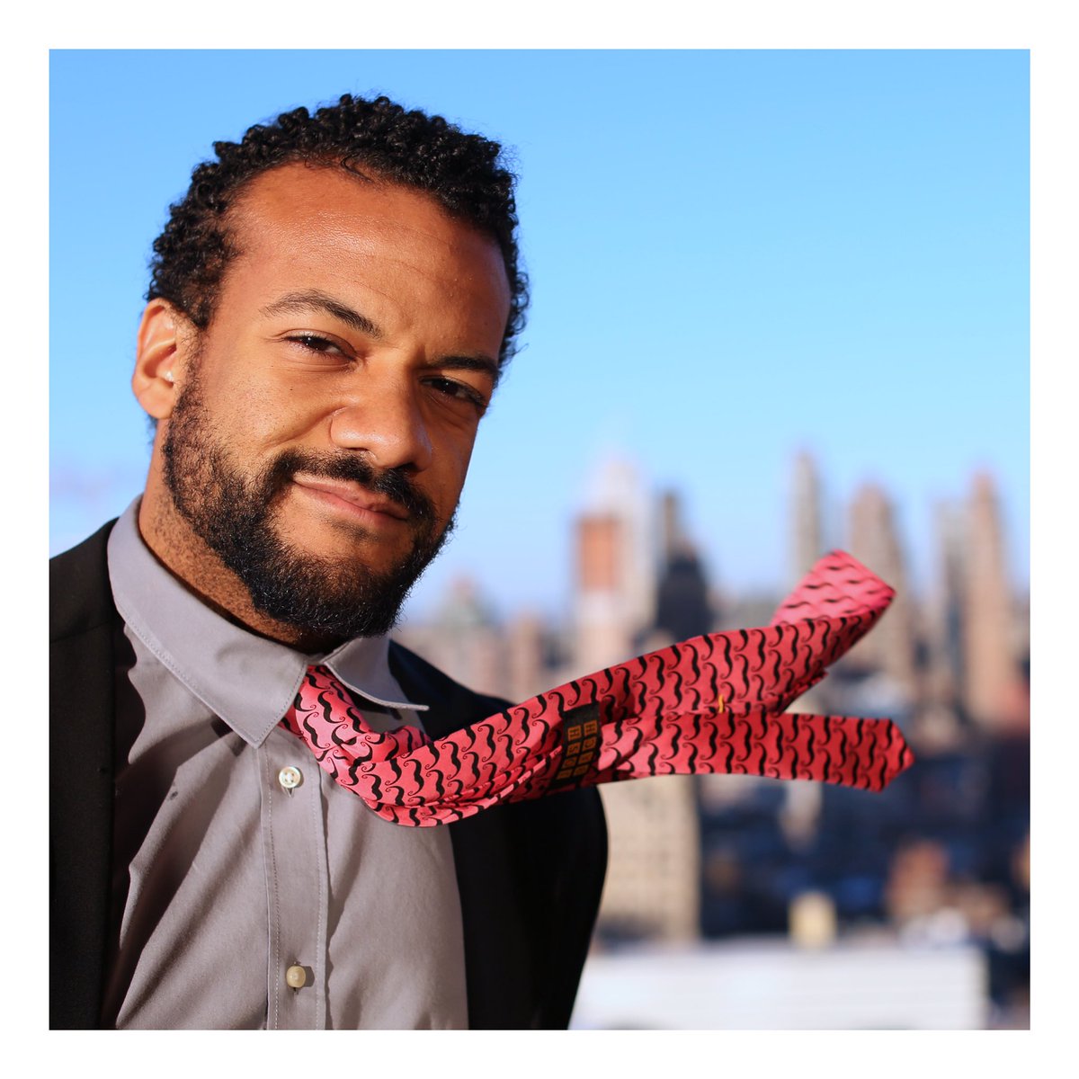 JoshBachLtd's tweet photo. #JonLampley takes a break from the #trumpet &amp; #tuba to let the wind do some blowing.  #JonLampleyMusic #StayHuman #Necktie #JoshBach https://t.co/O1vTLDYHzm
