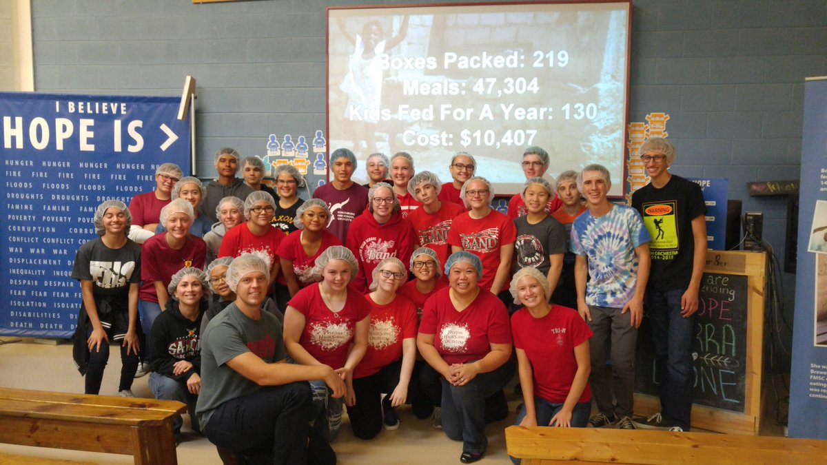 DphamMusic's tweet photo. D211 music students came together to pack food for FMSC today! Thanks for your work and heart today! @D211Music @PalatineTriM #fmsc #onePHS https://t.co/bkPO9f5RiU